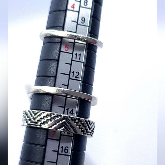 3 pc Set Stackable Gypsy Boho Knuckle Rings Turtle Floral Silver Zinc Alloy - Picture 5 of 7